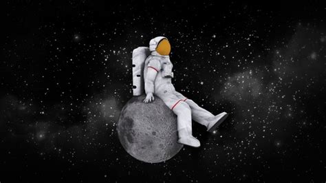 Astronaut Sitting On a Moon, Motion Graphics | VideoHive