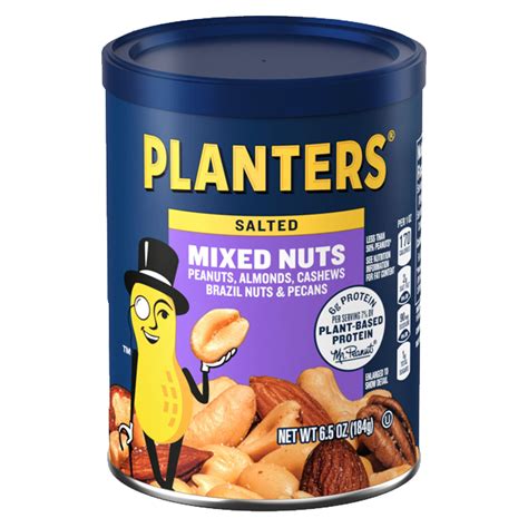 PLANTERS® Salted Mixed Nuts, 6.5 oz can - PLANTERS® Brand