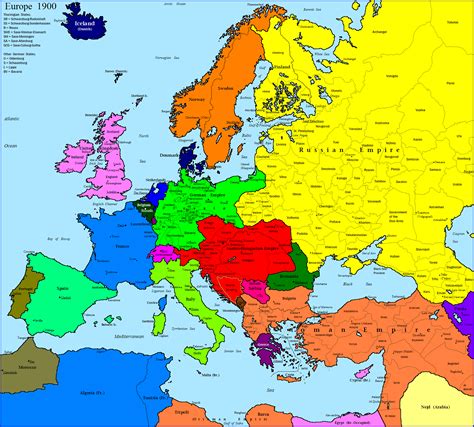 Europe in 1900 (19th Century, Europe) | Europe map, Map, Europe