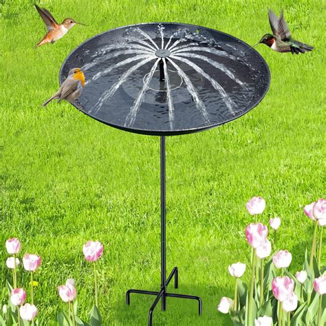 Amazon.com: Solar Bird Bath Fountain, 15.5 Inch Deck Mount Metal Bird Bath Bowl Powered by Water ...