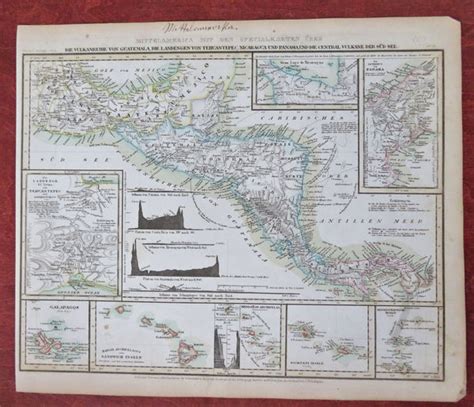 Central America Guatemala Nicaragua Panama Volcanoes c. 1850 German co – Brian DiMambro