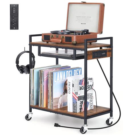 Record Player Stand with Vinyl Storage, Vinyl Record Player Stand ...