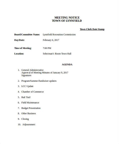 Meeting Template Google Doc