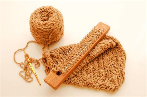 Yarn Ball with Loom Knitting Stock Image - Image of country, homemade: 26650679