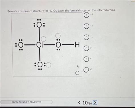 Solved Below is a resonance structure for HClO4. Label the | Chegg.com