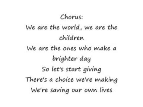 michael jackson we are the world lyrics - YouTube