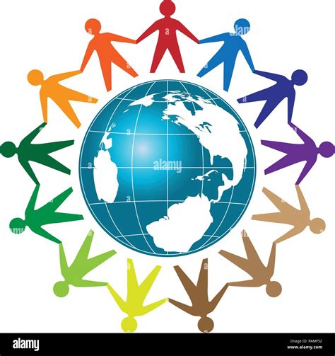 creative colorful people unity with Earth globe Template logo , community logo Stock Vector ...