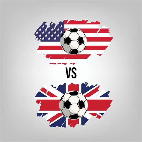 United Kingdom VS United States Soccer Match. Flat vector football game ...