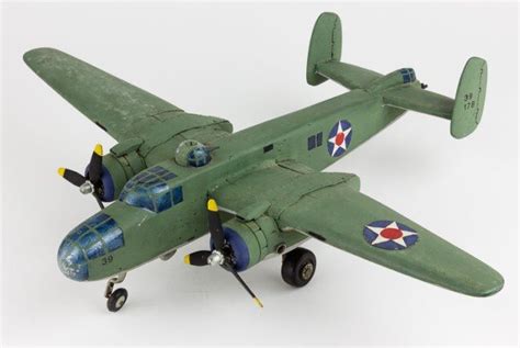 CONTEMPORARY WOOD B-27 BOMBER MODEL