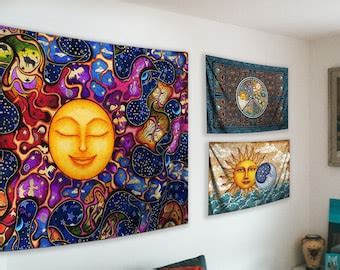 Sun Moon Celestial Tapestry Wall Hanging by Dan Morris - Etsy