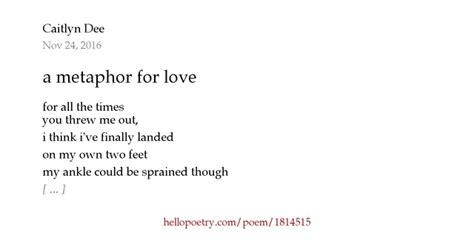 a metaphor for love by Caitlyn Dee - Hello Poetry