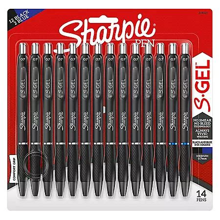 Sharpie S-Gel, Gel Pens, Medium Point (0.7mm), Assorted Colors, 14 Count - Sam's Club