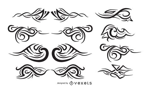 Descarga Vector De Conjunto De Tatuajes Tribales Vectores Gratis