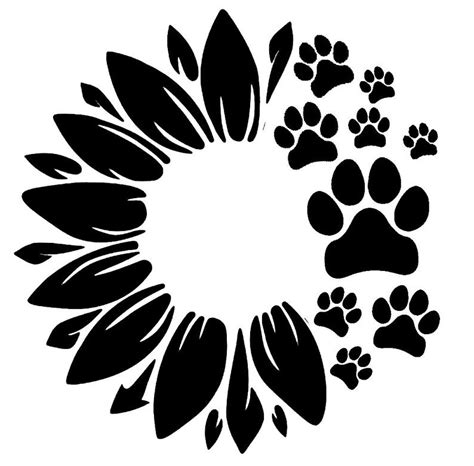 Sunflower Paw Print Vinyl Decal for Car Windows, Laptops, Phone, Tumblers, etc. in 2021 | Cricut ...