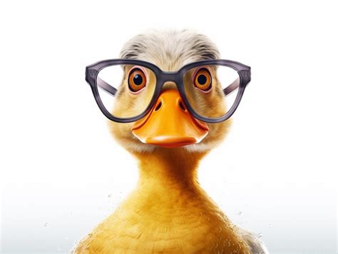 Premium AI Image | Duck with glasses on and a duck in the background