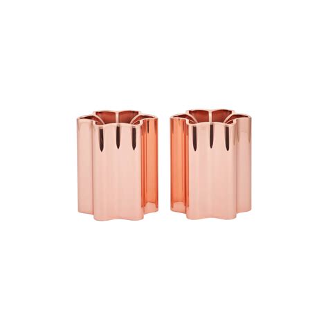 Modern Mensch Candle Holders, Rose Gold - Gessato Design Store