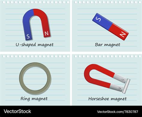 Four types of magnets Royalty Free Vector Image