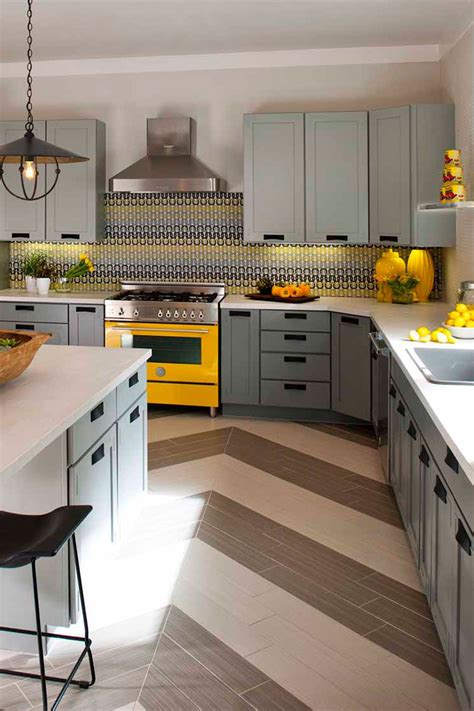 Light Grey Kitchen Cabinets With Yellow Walls | Two Birds Home