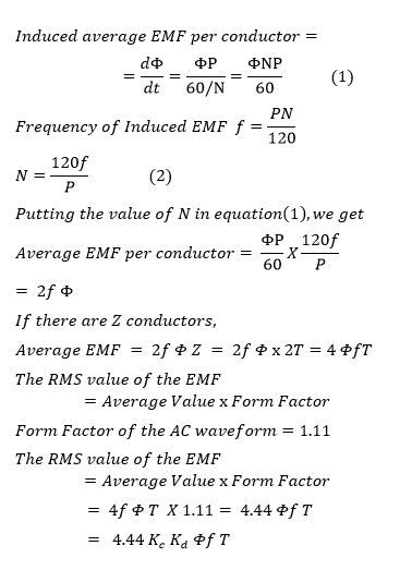 EMF Equation of Alternator and AC Generator - Electrical Volt