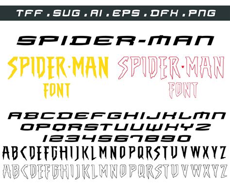 Spiderman font spiderman svg spiderman font SVG DXF PNG | Etsy