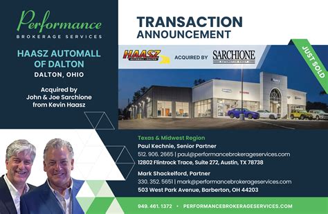 Sarchione Auto Group Acquires Haasz Automall of Dalton in Ohio from ...