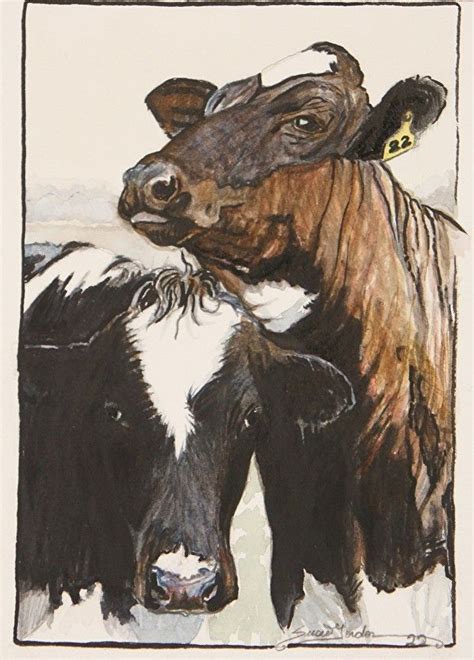 100 paintings Holstein Friesian Cows 22 by Susie Gordon Watercolor ...