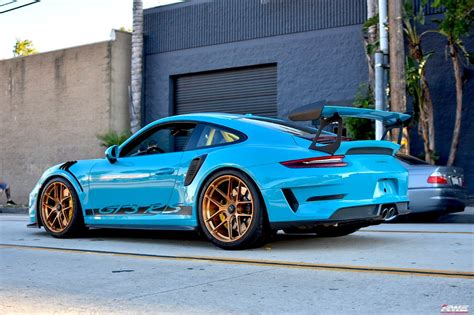 Porsche 911 GT3 RS 991 Miami Blue Forgeline VX1R Wheel | Wheel Front