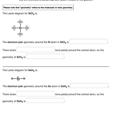 Solved The Lewis diagram for SiCl4 is: The electron-pair | Chegg.com