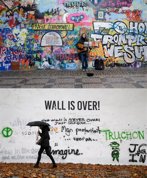 John Lennon wall in Prague painted over, graffiti starts again | CBC News