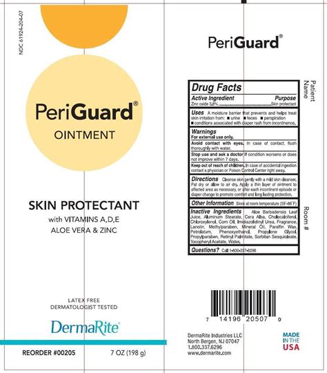 PERIGUARD (DermaRite Industries, LLC) ZINC OXIDE 0.038g in 1g ointment