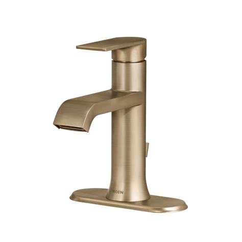 MOEN Genta Single Hole Single-Handle Bathroom Faucet in Bronze Gold ...