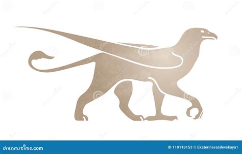 Silhouette of Griffin. Stylized Image for Logo or Mascot. Vector ...