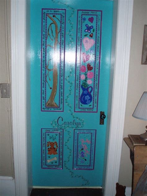 Bedroom door painted for the daughter of a good friend | Painted doors, Bedroom door painting ...