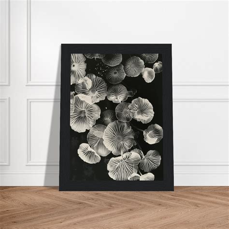 Mushroom Spore Prints Black and White Premium Matte Paper Wooden Framed Wall Art - Etsy