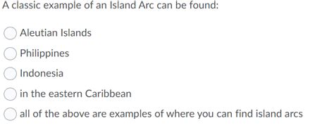 Solved A classic example of an Island Arc can be found: | Chegg.com