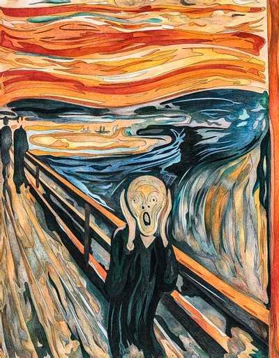 The Scream (1893) by Edvard Munch adult… | Royalty free stock Illustration | High Resolution graphic