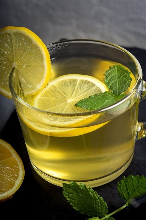 Green tea with lemon stock photo. Image of herbal, yellow - 173481422