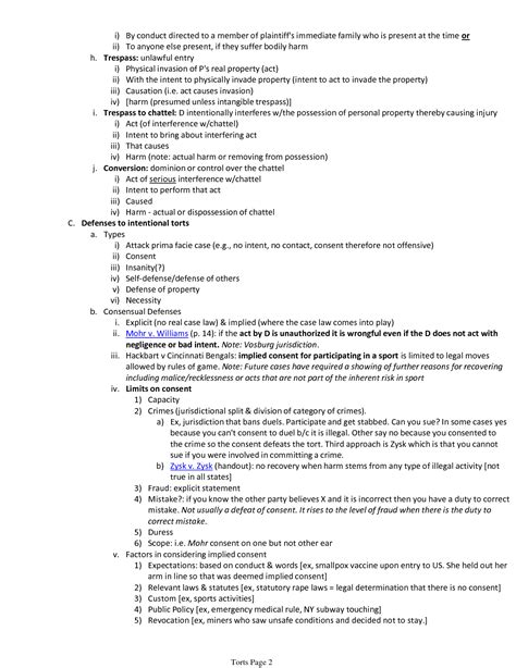 SOLUTION: Torts law outline - Studypool