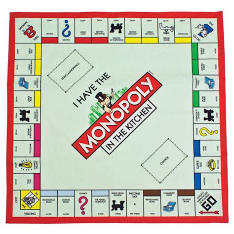 Not sure about a square tea towel | Monopoly, Monopoly board, Monopoly game