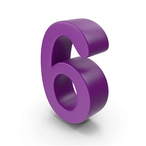 Purple Number 6 PNG Images & PSDs for Download | PixelSquid - S111364971