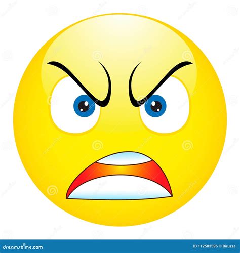 Angry Emoticon, Emoji, Smiley - Vector Illustration Stock Illustration ...