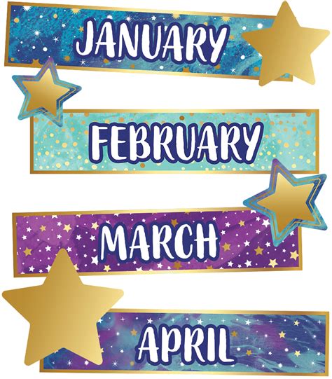 Galaxy Months of the Year Mini Bulletin Board Set - LRC