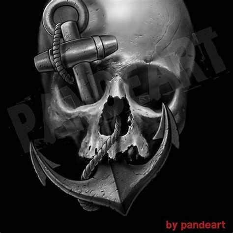 Skull and Anchor … | Nautical tattoo, Pirate skull tattoos, Skull tattoos