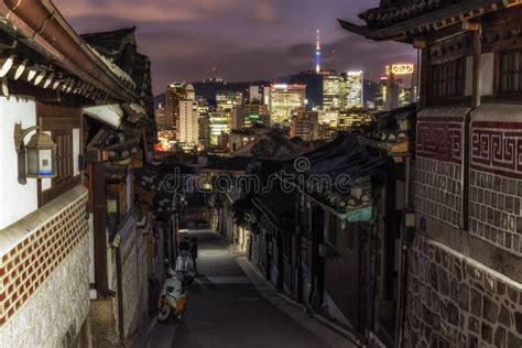 Bukchon Hanok Village at Night Stock Image - Image of city, korea: 63953117