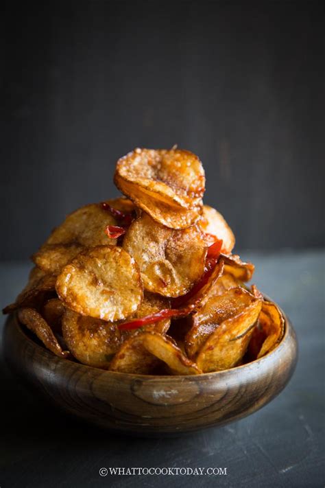 Keripik Kentang Balado (Crispy Sambal Potato Chips) Asian Side Dishes ...