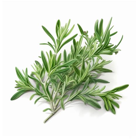 Premium AI Image | A drawing of a sprig of rosemary on a white background