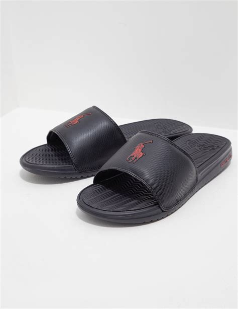 Lyst - Polo Ralph Lauren Mens Rodwell Slides Black in Black for Men ...