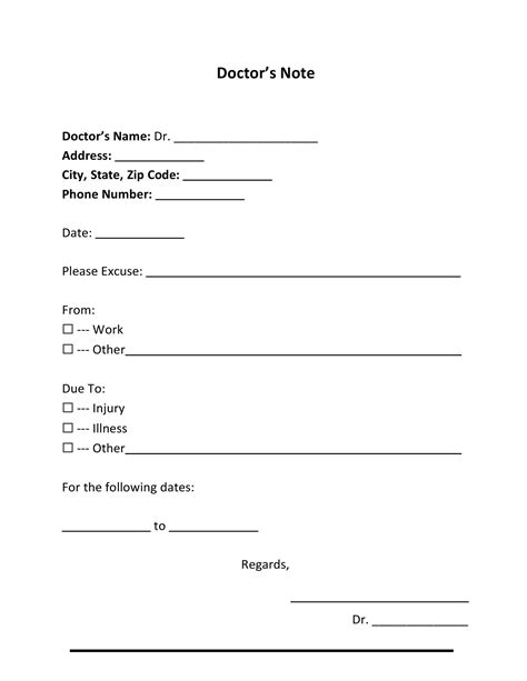 Free Printable Doctor Notes - Free Templates Printable