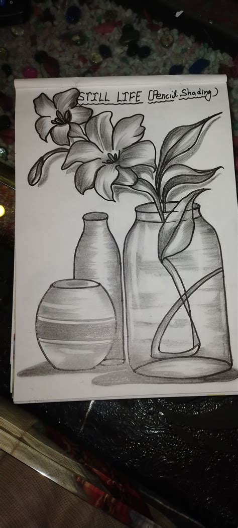 Pencil shading drawing/ still life drawing | Still life drawing ...