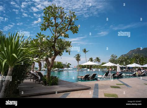 Swimming Pool Area, Danna Hotel, Langkawi, Malaysia Stock Photo - Alamy